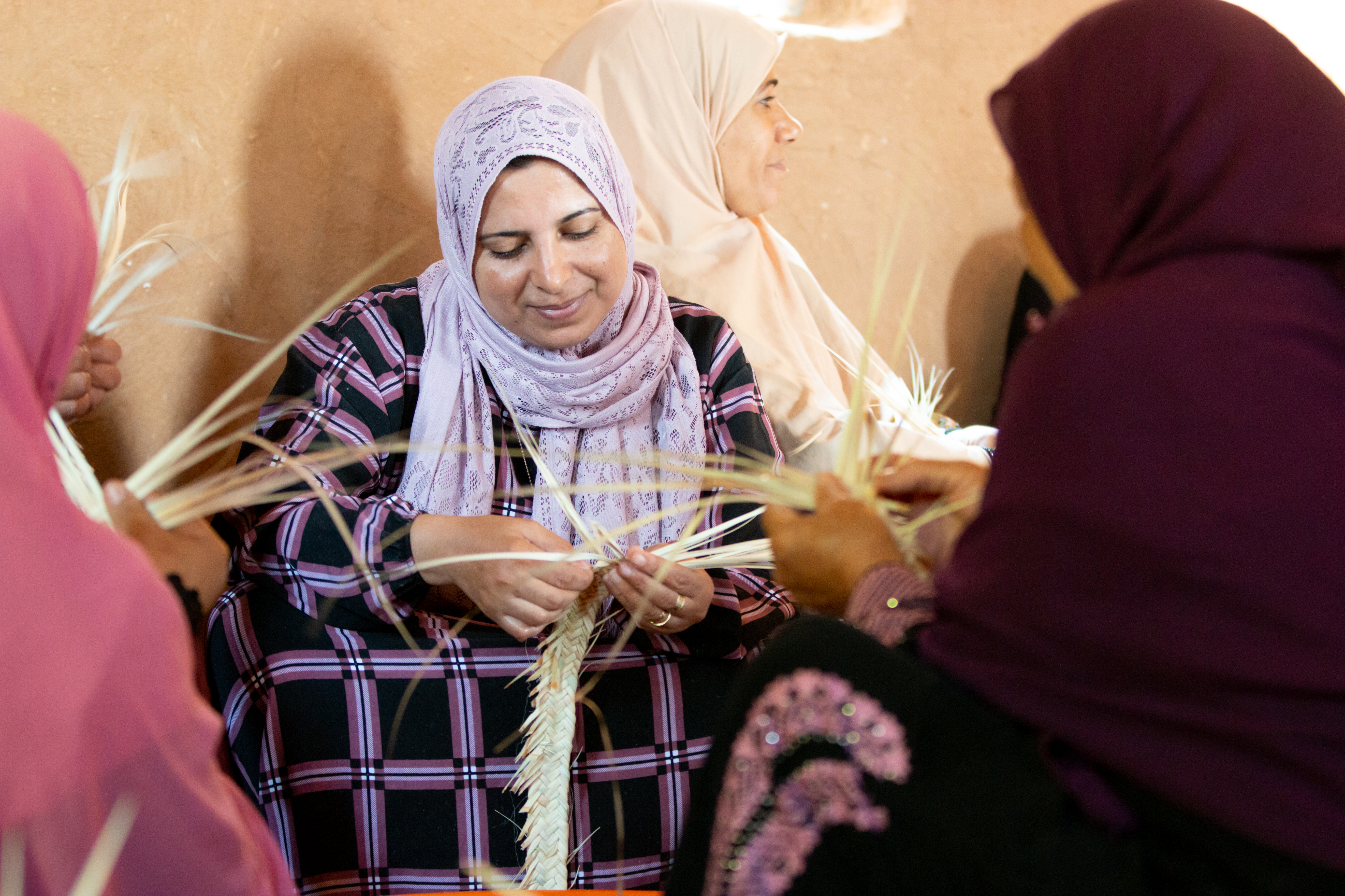 women weaving