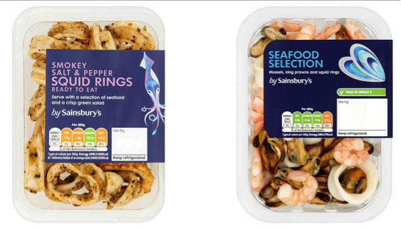 two different varieties of squid which can be found in retail in Sainsbury’s, United Kingdom