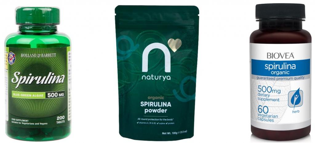 Natural health products containing spirulina