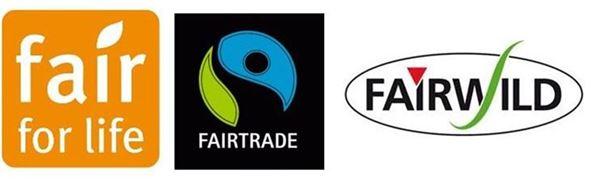 Logos of fairtrade certifications