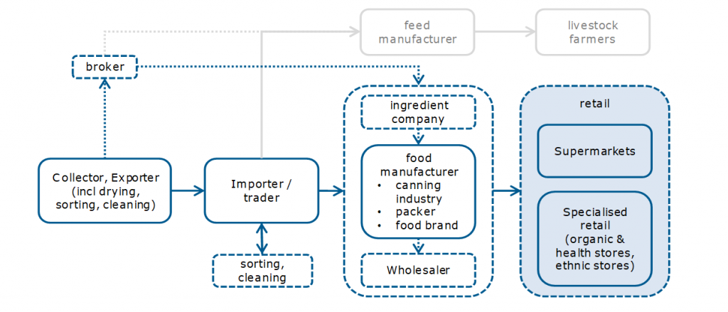 Market channels for common dry beans in Europe