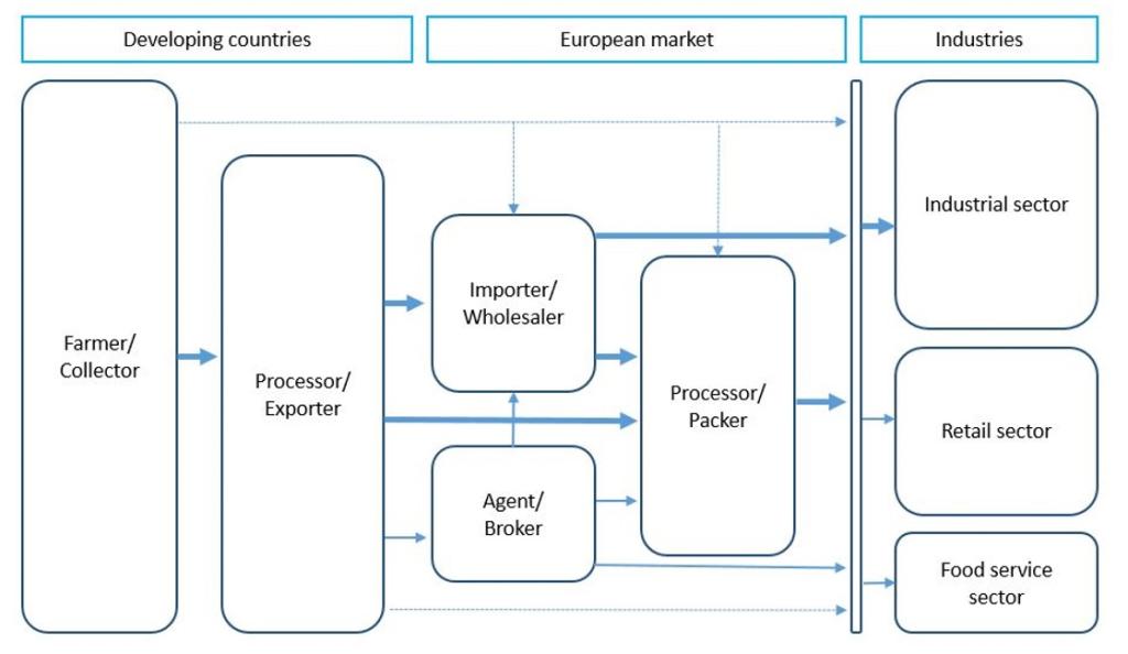 Trade channels for dried chillies in Europe