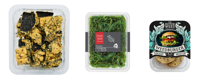 Sample of seaweed products found in Dutch retail store Albert Heijn