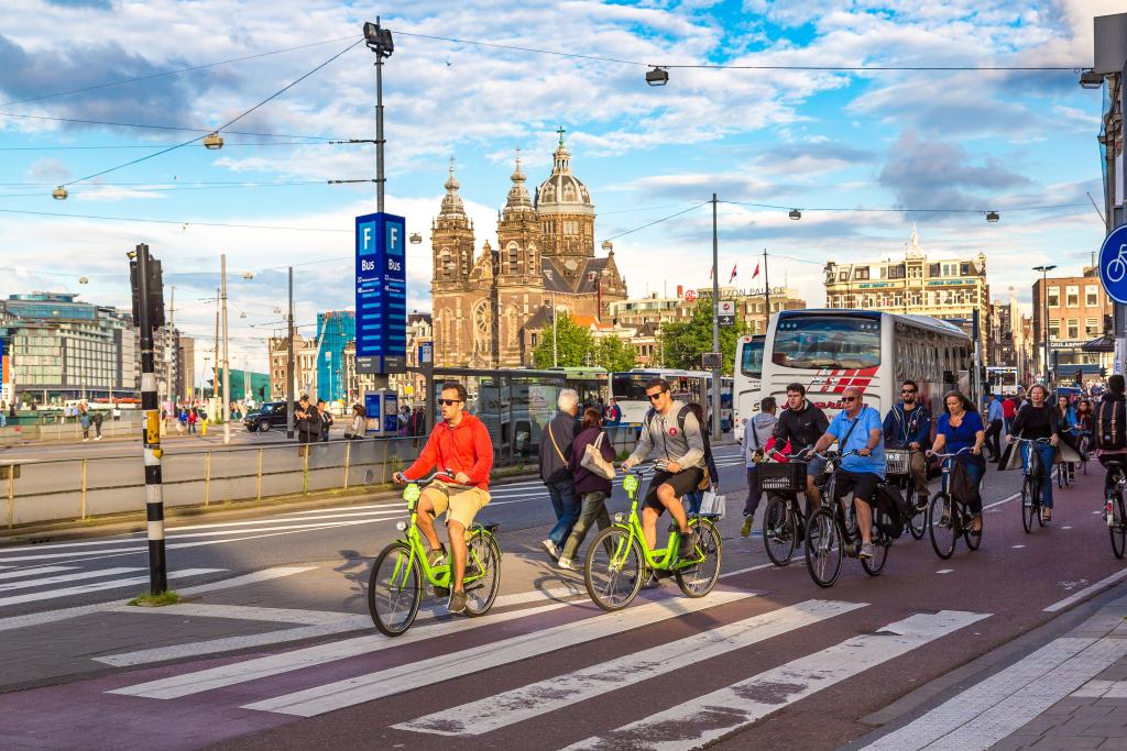 The Netherlands, and especially Amsterdam, is famous for its high bicycle density