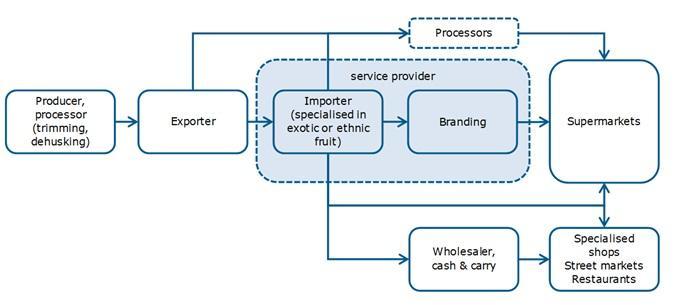 Market channels for fresh coconut