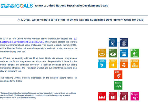 L’Oréal and the Sustainable Development Goals