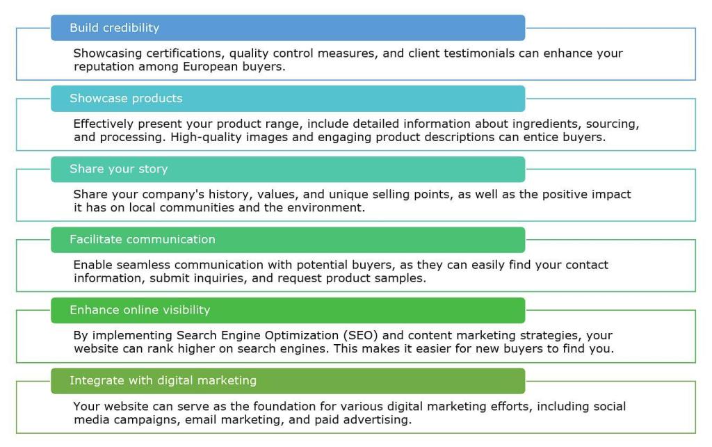 Website essentials for export success