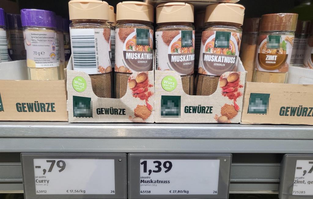 Ground nutmeg from private label Le Gusto, Aldi Süd