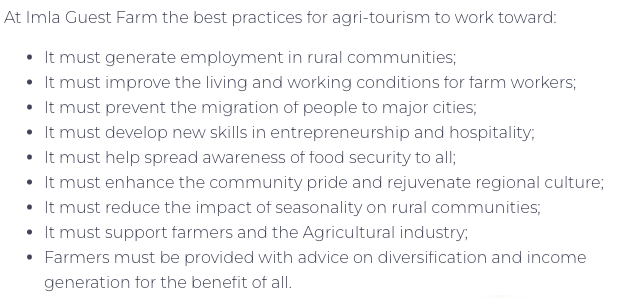 Best practices for agritourism at IMLA Guest Farm