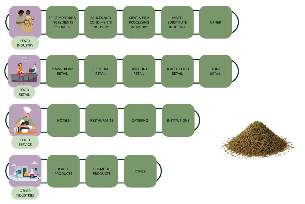 Figure 4: End-market segments for dried thyme in Europe