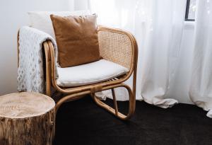 Wicker easy chair made of natural materials