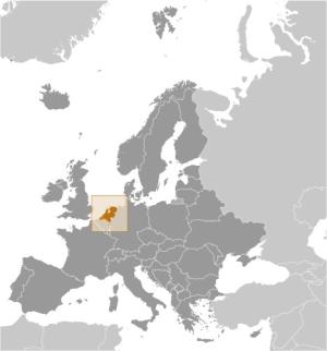 Location of the Netherlands in Europe