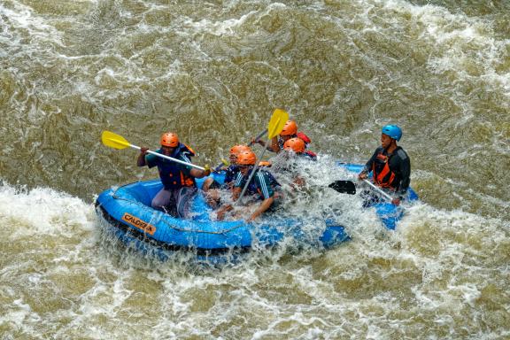 White-water rafting is an example of thrill tourism