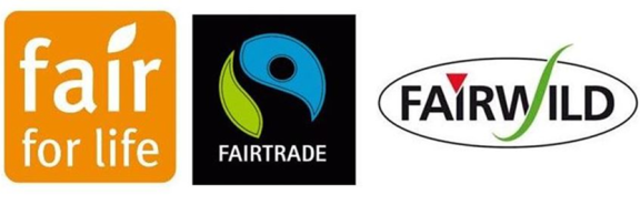 Logos of environmental and fair trade certifications