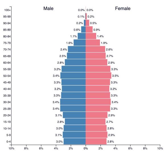 Population pyramids for Africa and Europe