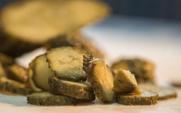 Pickled sliced gherkins     