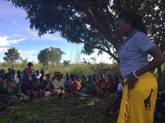 Community consultation for an aquaculture project in Zambia.