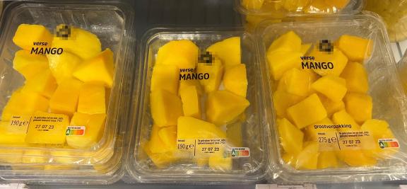 xample of top-seal packaging for fresh-cut mango in a Dutch supermarket