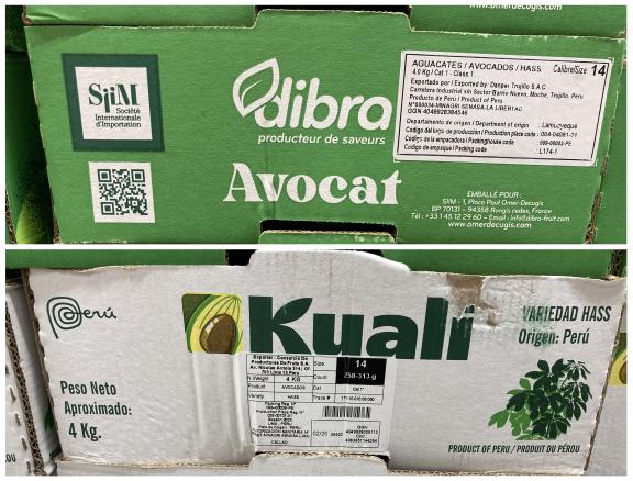 Examples of avocado labelling