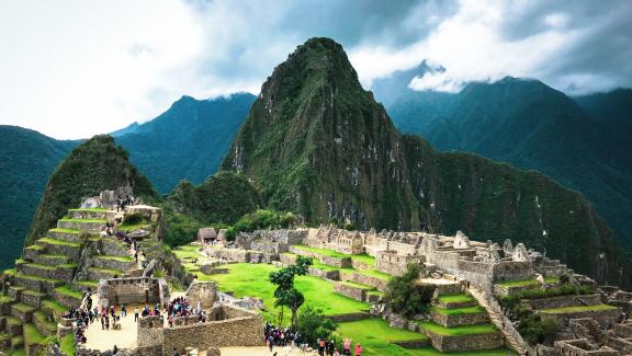 Enjoying cultural tourism in Machu Picchu, Peru