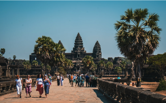 Never alone at Angkor Wat, Cambodia