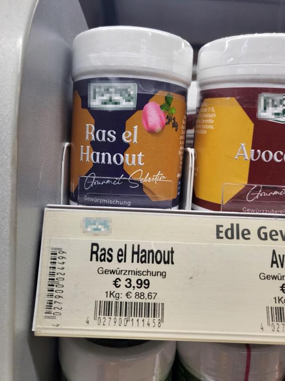 Ras al Hanout spice mix with cloves in a German supermarket