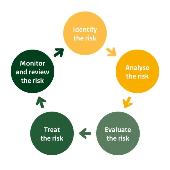 The five steps of the Risk Management Process