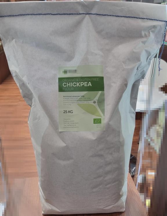  Chickpea flour packed in a Kraft paper bag 