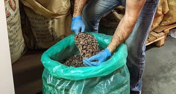 Cocoa in a GrainPro bag