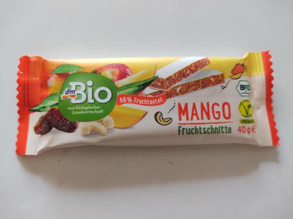  Organic and vegan mango bar, sold by dm