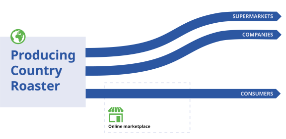 market channels for coffee roasted in producing countries