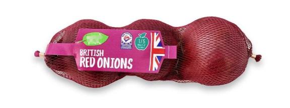 British red onions, Red Tractor certified standard