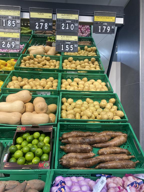 Yuca from Costa Rica in Spanish supermarket Mercadona