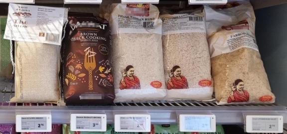 Specialty rice in a mainstream supermarket in the Netherlands