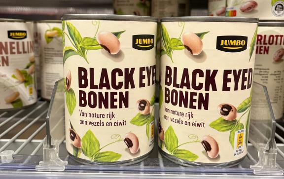 Canned black-eyed beans in Dutch supermarket