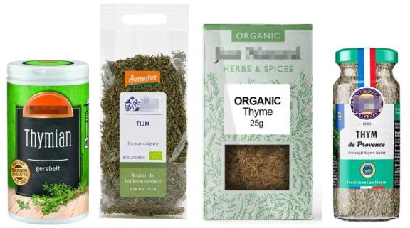 Figure 2: Retail packaging types of dried thyme in different European markets