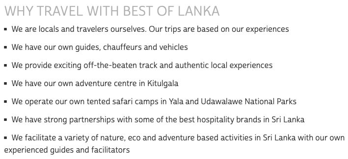 Why Travel with Best of Lanka