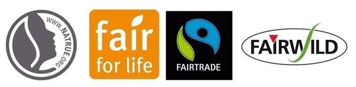 Logos of organic and fair trade certifications