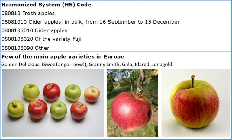 Apple types and Harmonized System (HS) code