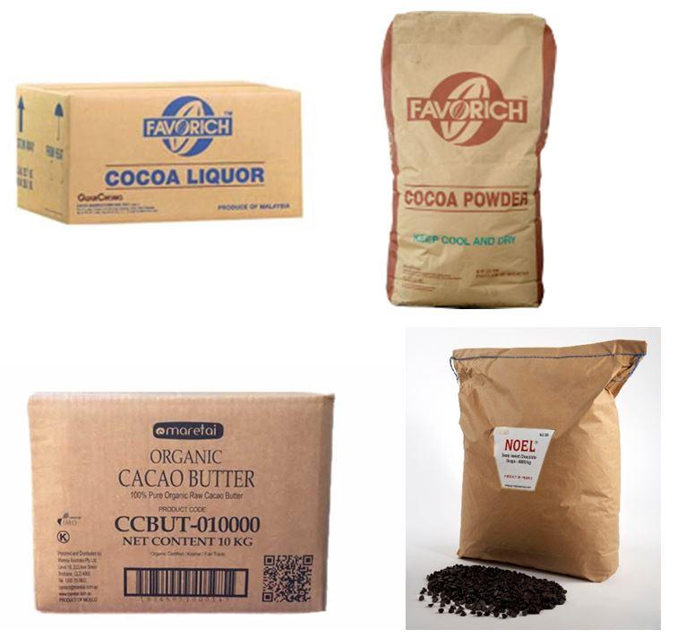 Semi-finished cocoa products: presentation and transport