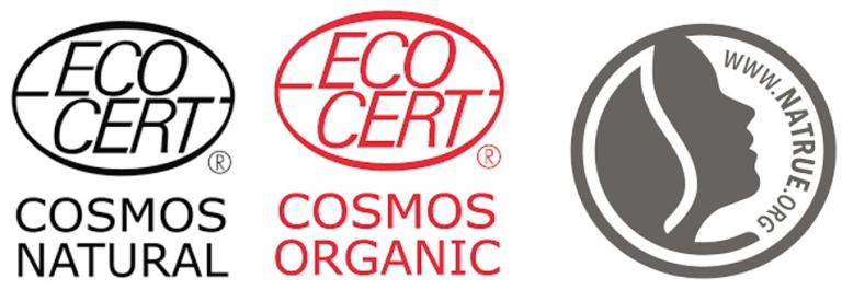  Logos of popular natural and organic cosmetics certification schemes