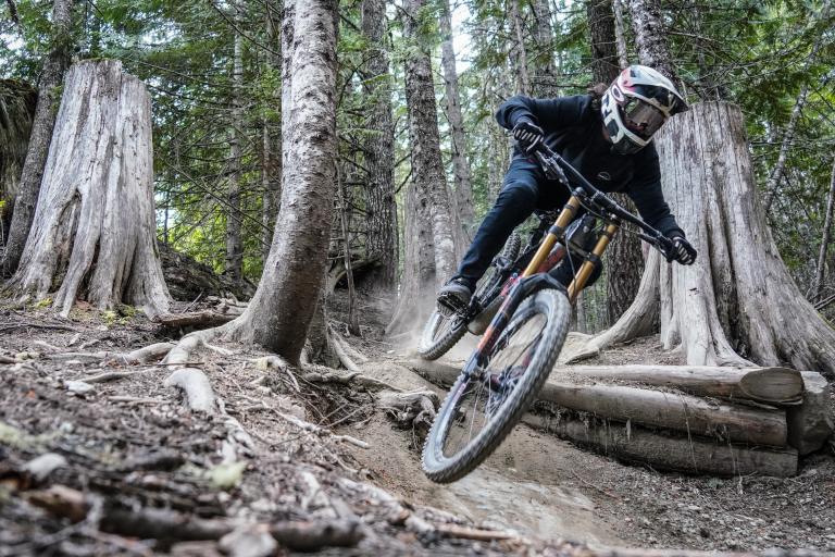 Many downhill bikers favour paths in the woods