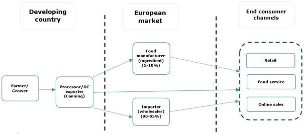European market channels for canned beans 
