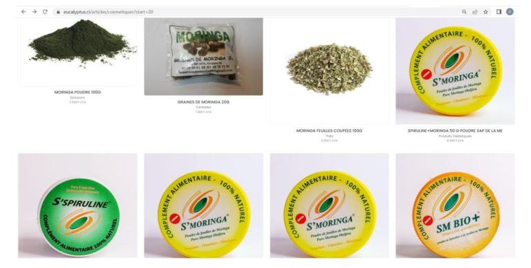 Assortment of moringa products