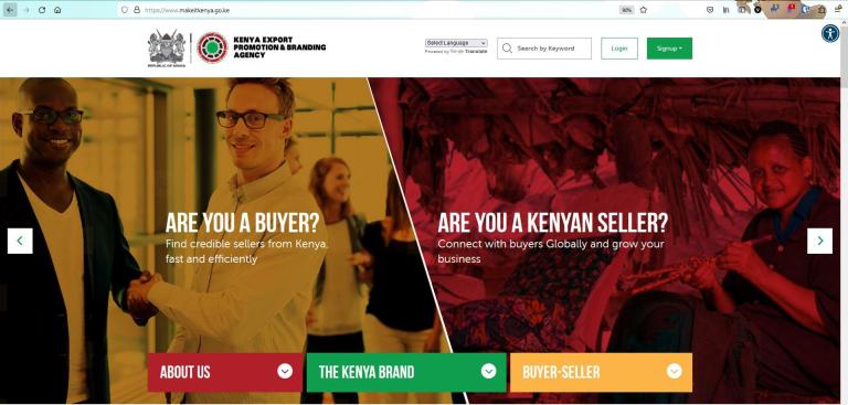 Kenya Export Promotion and Branding Agency website
