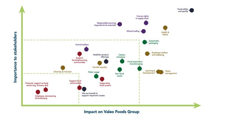 Strategic sustainability topics of Valeo Foods Group