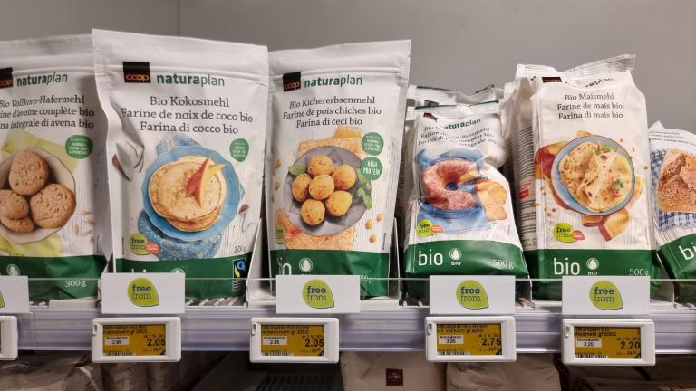 Alternative flours in a European supermarket