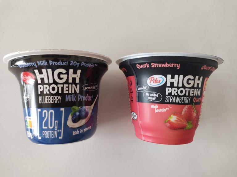 High-protein milk products made with frozen berries