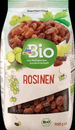 Example of an organic dried grapes product from Germany (dm)